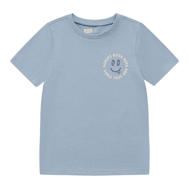 Young Original Short Sleeve Print Tee, Blue Mid, hi-res