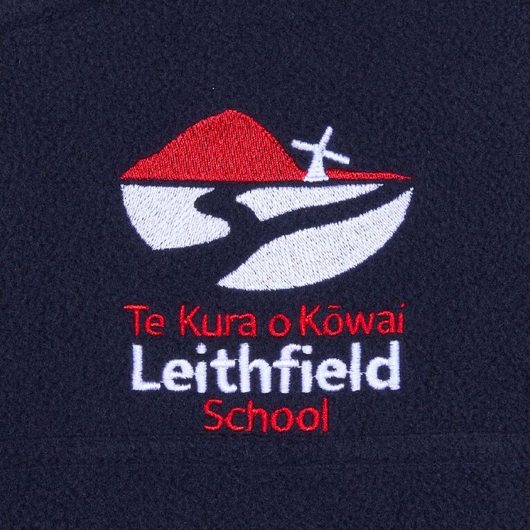 Schooltex Leithfield School Polar Fleece Top with Embroidery, Navy, hi-res