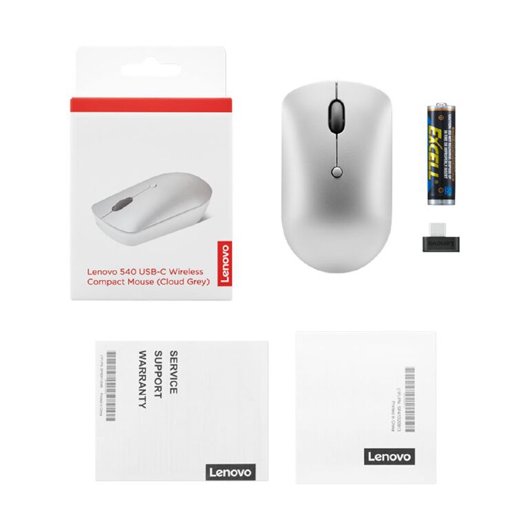 Lenovo 540 USB-C Wireless Compact Mouse Cloud Grey, , hi-res