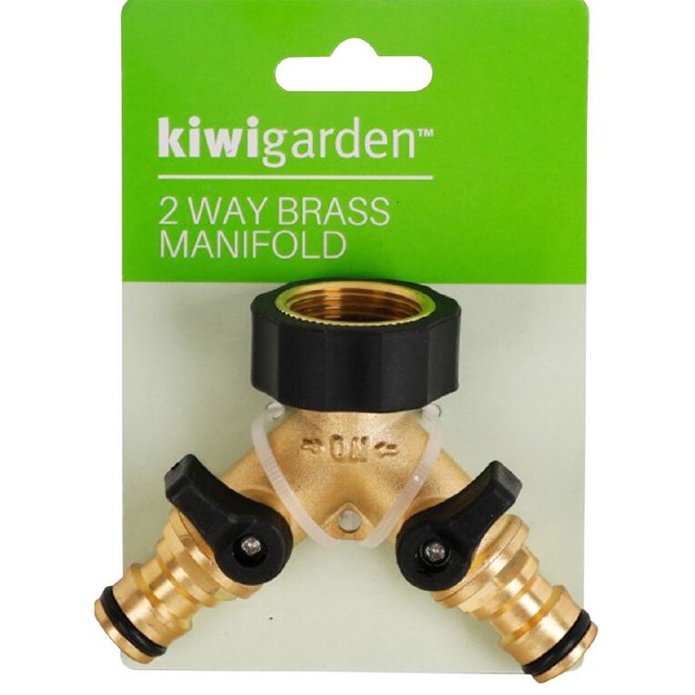 Kiwi Garden 2 Way Brass Manifold, , hi-res