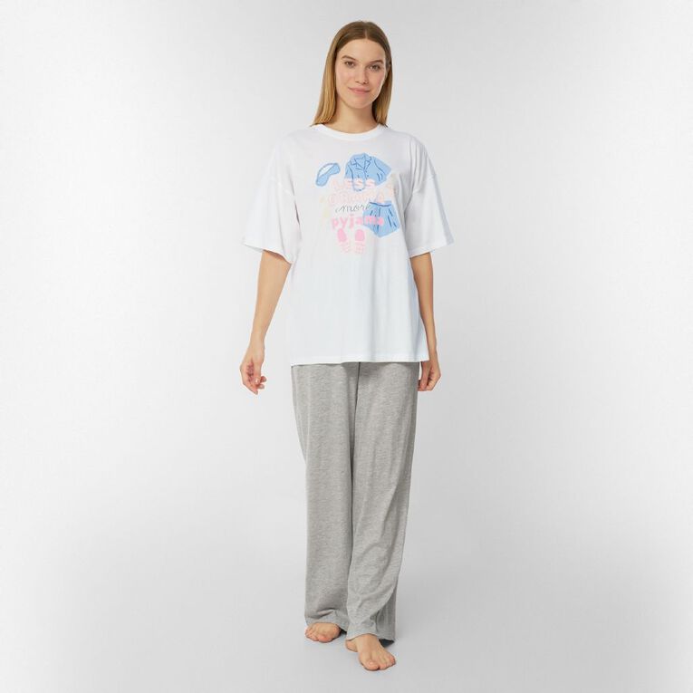 H&H Women's Lounge Boyfriend T-Shirt, White, hi-res