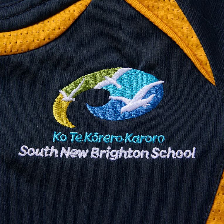 Schooltex South New Brighton New Tee with Embroidery, Navy/Gold, hi-res