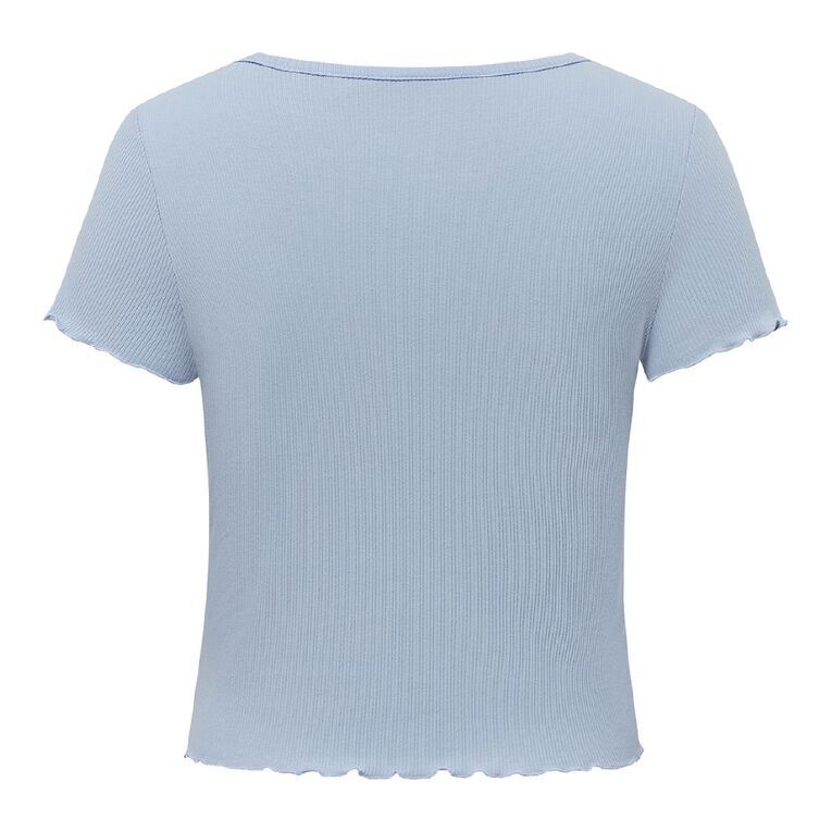 H&H Women's Rib Pyjamas Baby Tee, Blue Light, hi-res