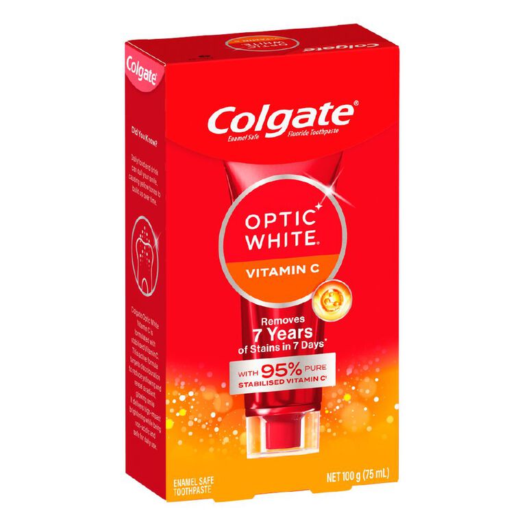 Colgate Optic White Vitamin C Toothpaste 100g, , hi-res