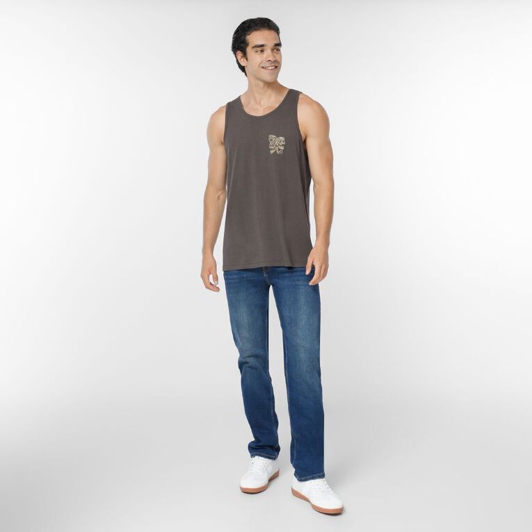 H&H Men's Graphic Print Singlet, Brown Dark, hi-res