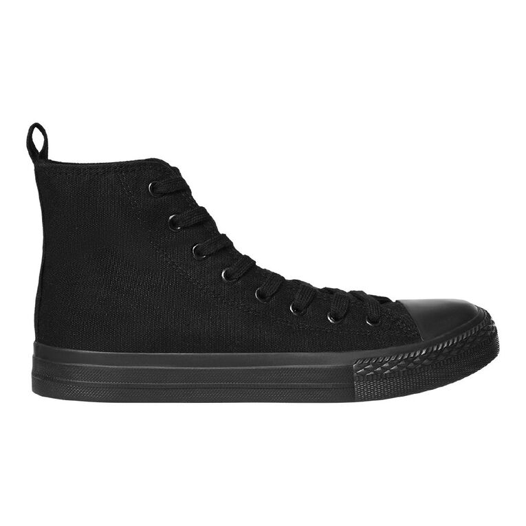H&H Women's Jen Canvas High Top Sneakers, Black, hi-res
