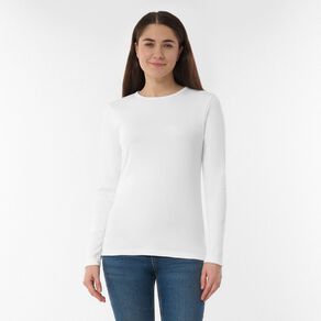 H&H Women's Long Sleeve Classic Rib Crew Tee