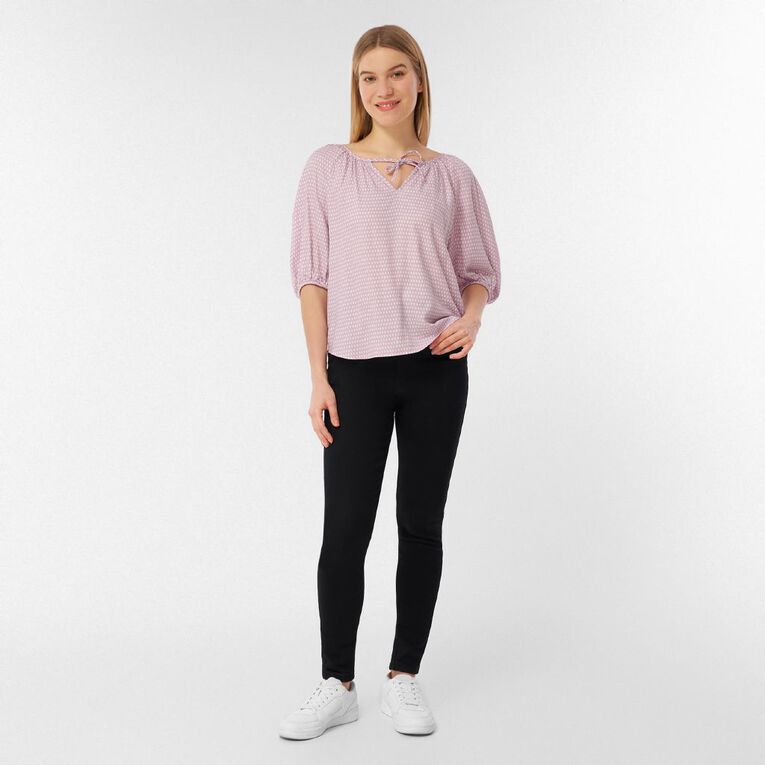 H&H Women's Balloon Sleeve VNeck, Purple Light, hi-res