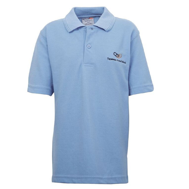 Schooltex Tapawera Short Sleeve Polo with Embroidery, Sky Blue, hi-res