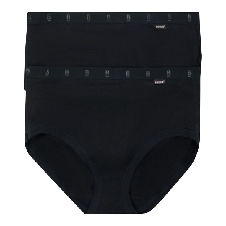 B FOR BONDS Women's Full Briefs 2 Pack, Black, hi-res