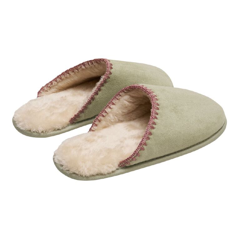 H&H Women's Bindie Scuff Slippers, Green, hi-res