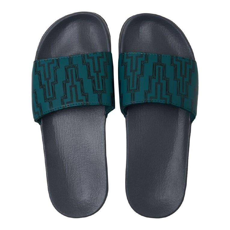 Karanga Ink Karanga Ink Men's Slides, Black/Green, hi-res