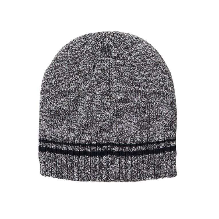 Rivet Men's Stripe Flecked Beanie, Grey, hi-res