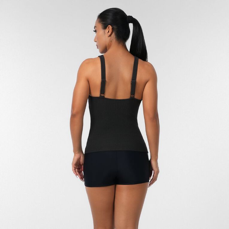 H&H Women's Crinkle Tankini, Black, hi-res