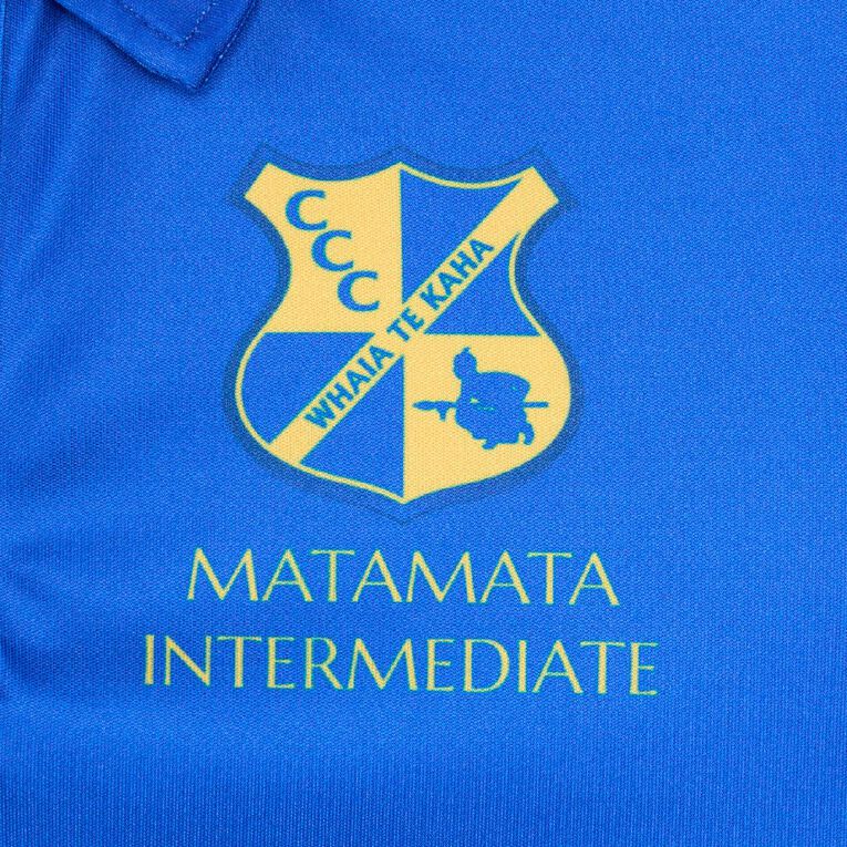 Schooltex Matamata Intermediate Sublimated Polo, Royal, hi-res