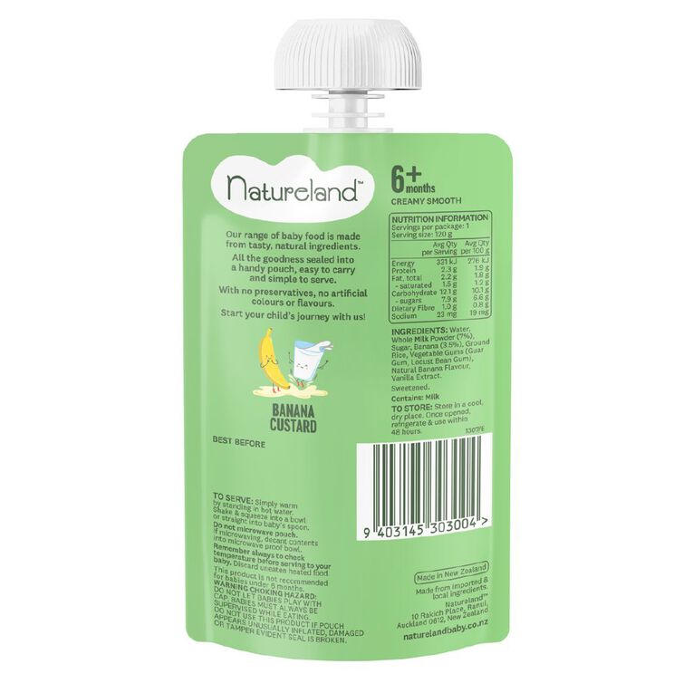 Natureland Banana Custard 120g, , hi-res