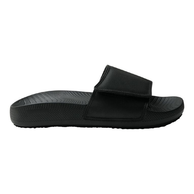 H&H Men's Ricky Adjustable Slides, Black, hi-res