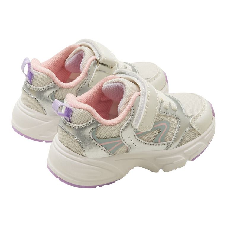 Active Intent Junior Kids' Super Trainers, White, hi-res