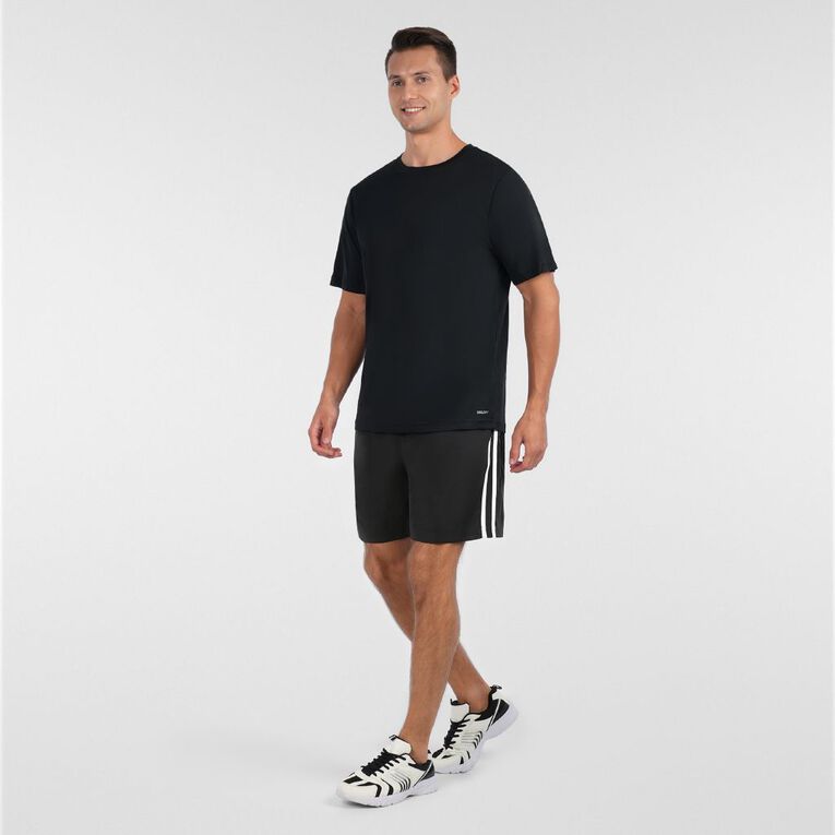 Active Intent Men's Double Stripe Shorts, Black, hi-res