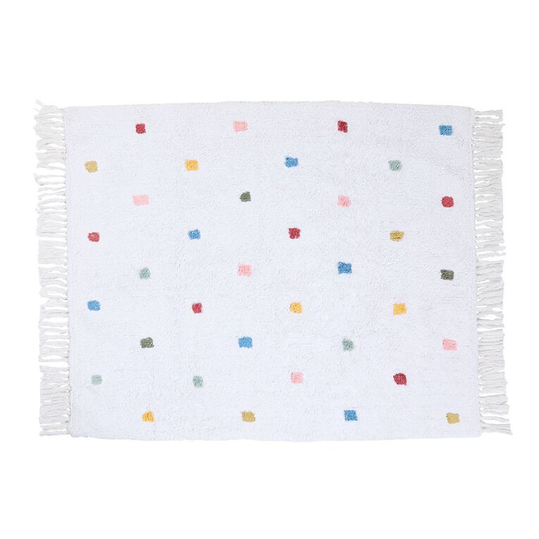 Living & Co Kids Tufted Rug Spotty 100 x 120cm Multi-Coloured 100 x 120c, , hi-res