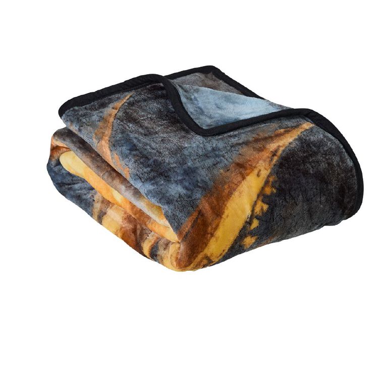 Living & Co 400gsm Mink Feel Blanket Dragon Multi-Coloured Queen, , hi-res