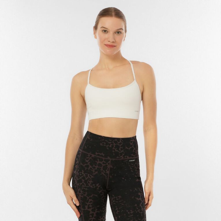Active Intent Women's Active Thin Strap Crop, White, hi-res