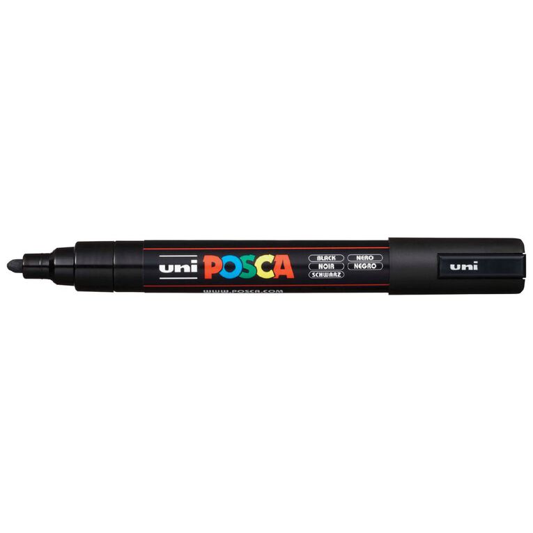 Uni Posca Marker 1.8-2.5mm Medium Black, , hi-res