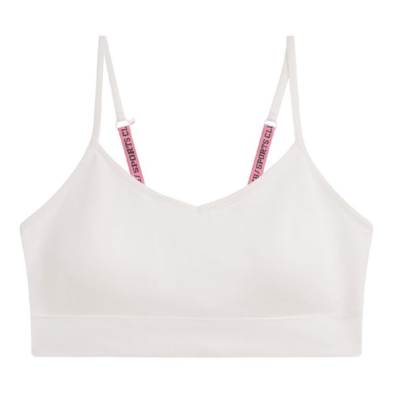 H&H Teen Seamfree Padded Convertible Crop 2 Pack, Grey Dark, hi-res