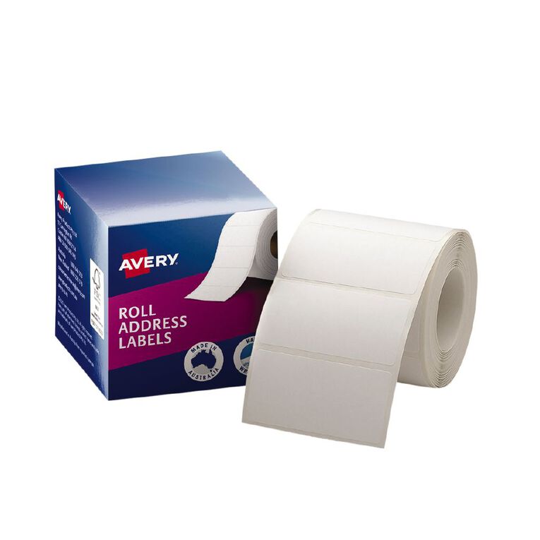 Avery Roll Address Labels 70x36mm 500 Labels Handwritable White The