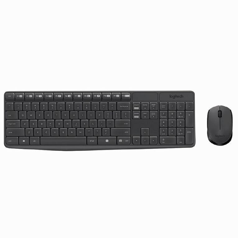 Logitech MK235 Wireless Keyboard and Mouse Combo Black Black The