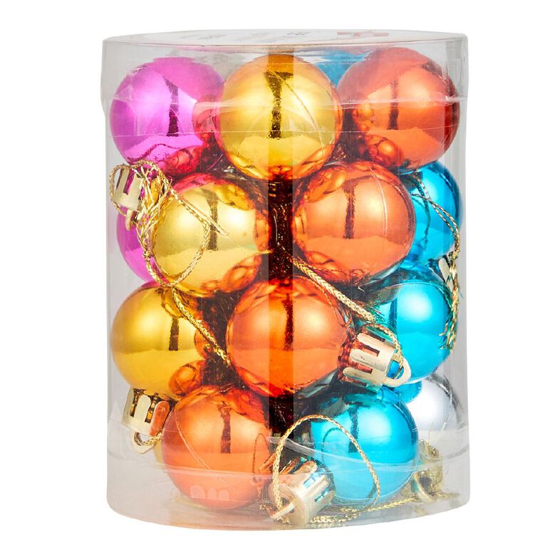 Wonderland Christmas Baubles 3cm Rainbow Bright 20 Pack, , hi-res