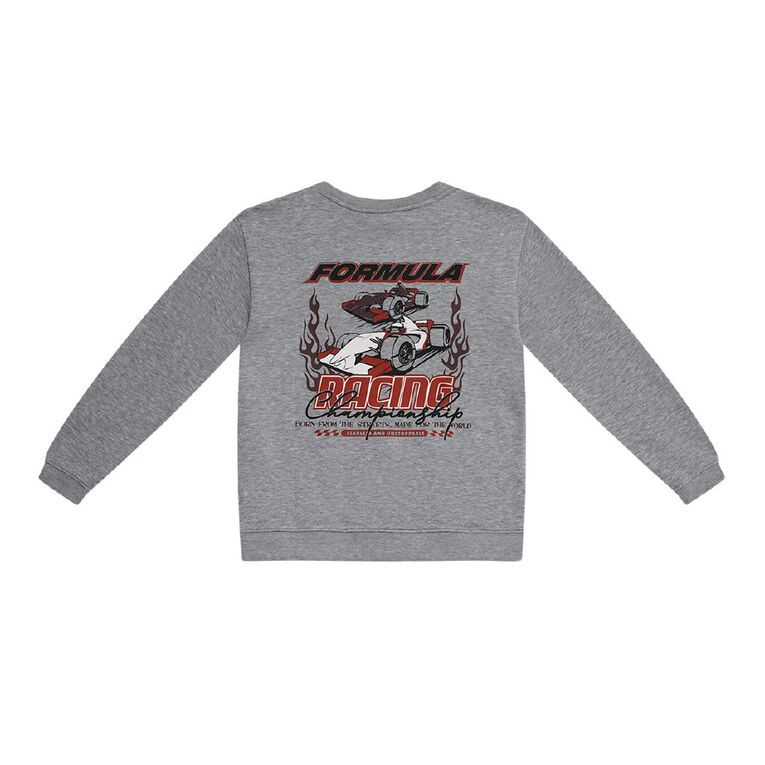 Young Original Print Crew Sweatshirt, Grey, hi-res