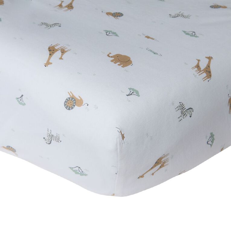 Babywise Cotton Sheet Safari 2 Pack, , hi-res