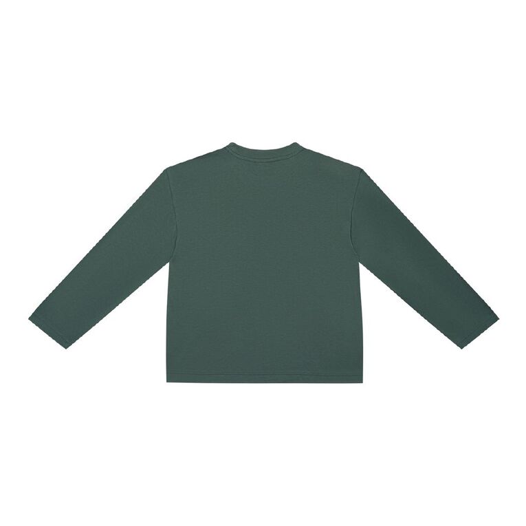 Young Original Long Sleeve Pocket Tee, Green Dark, hi-res