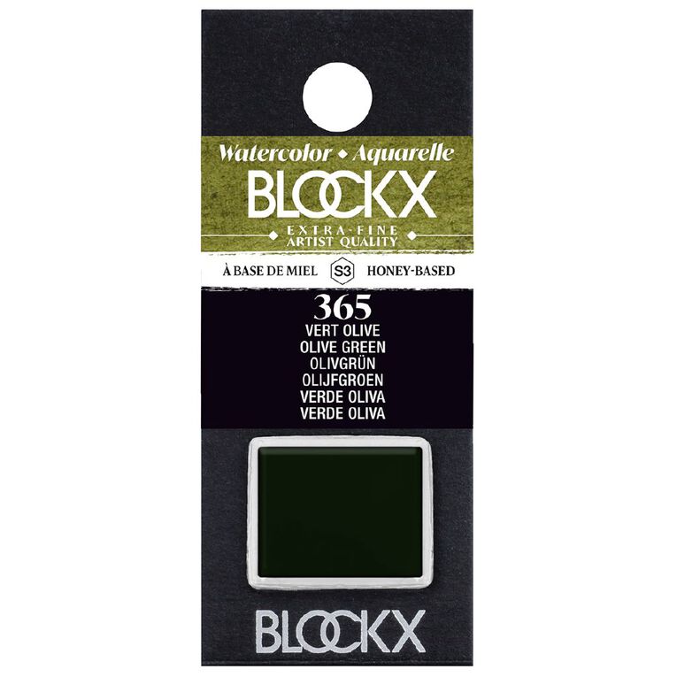 BLOCKX Watercolour Half Pan S3 365 Olive Green, , hi-res