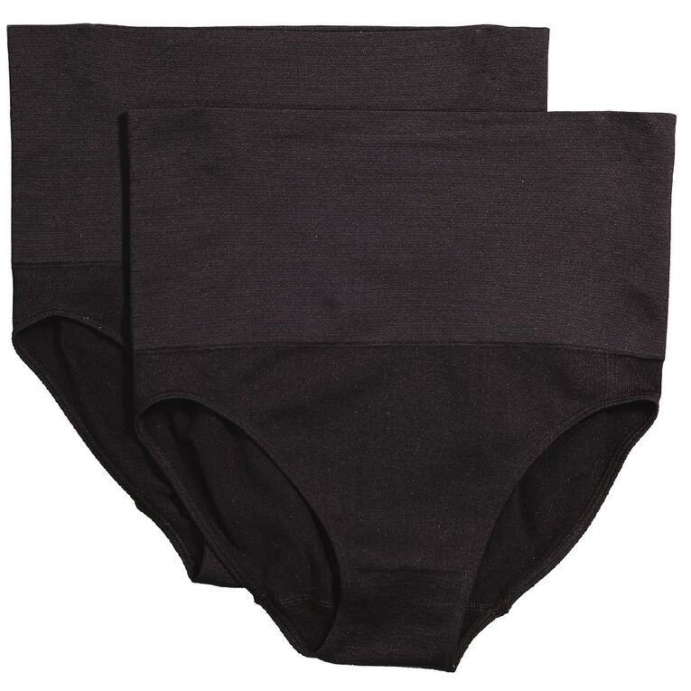 H&H Women's Seamless Briefs 2 Pack, Black, hi-res