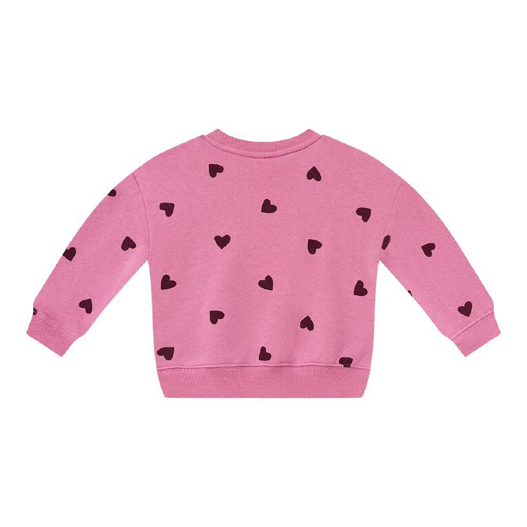 Young Original Toddler Girls' Printed Sweatshirt, Pink Mid, hi-res