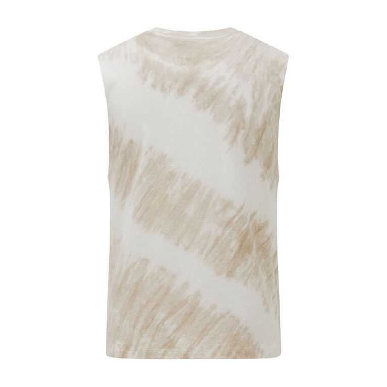 Garage Men's Acid Wash Muscle Singlet, Brown Light, hi-res