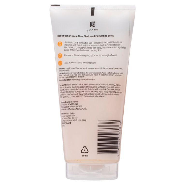 Neutrogena Deep Clean Blackhead Eliminating Scrub 150g, , hi-res
