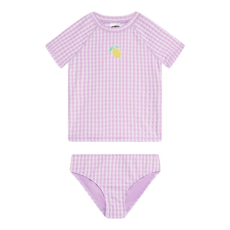Young Original 2 Piece Textured Swim Set, Purple Mid, hi-res