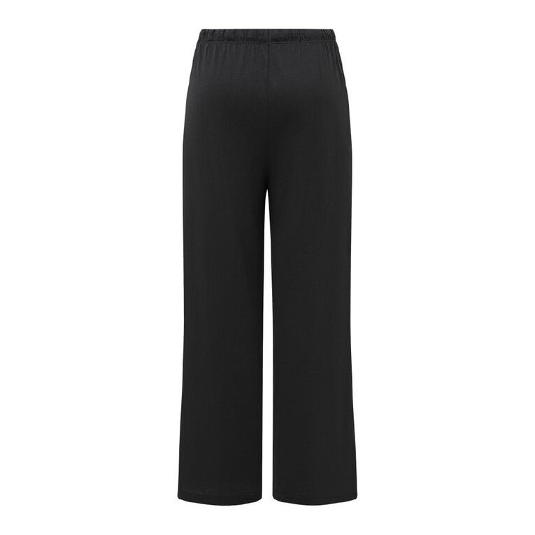 H&H Women's Plain Knit Pyjama Pants, Black, hi-res