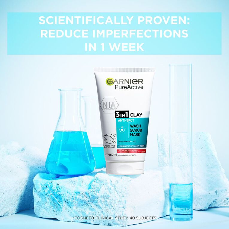 Garnier Pure 3-in-1 Cleansing Mask, , hi-res