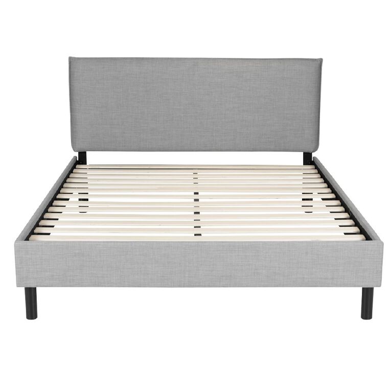 Living & Co Archie Upholstered Bed Grey King, , hi-res