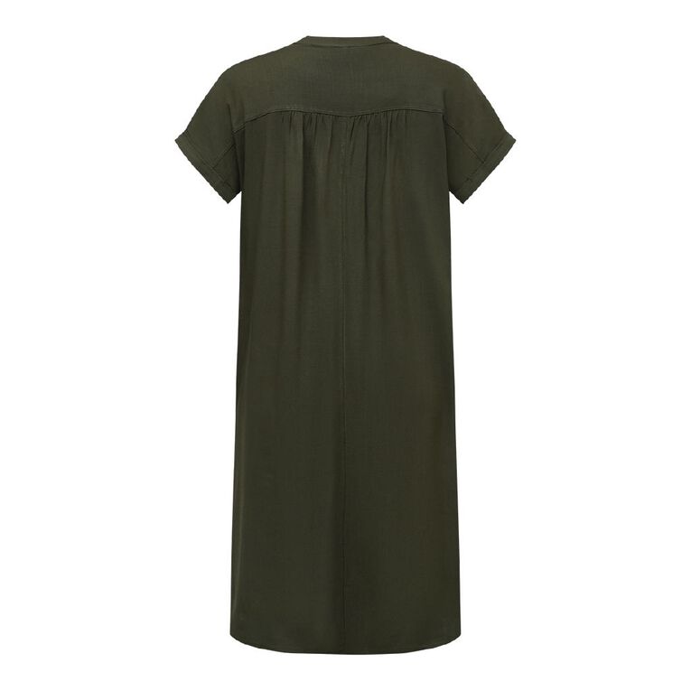 H&H Women's Short Sleeves Pop Over Tunic, Green Dark, hi-res