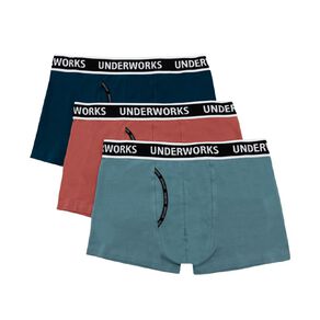 Underworks Men's Fly Front Trunks 3 Pack