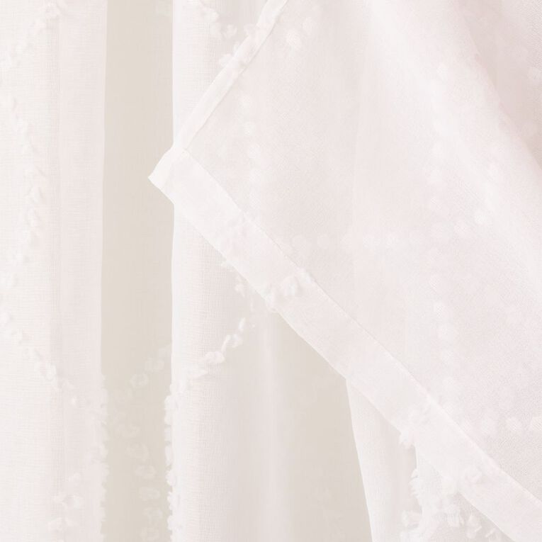 Living & Co Indie Voile White 90-180cm Wide/213cm Drop, , hi-res