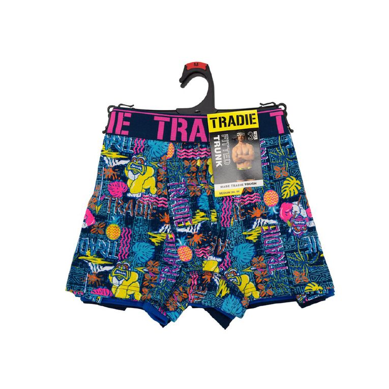 Tradie Men's Trunks 3 Pack, Navy, hi-res