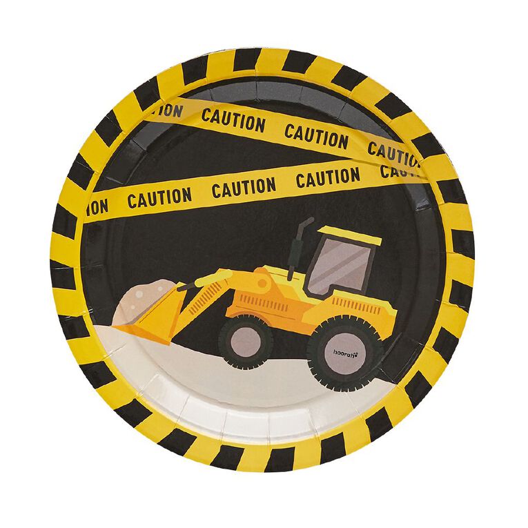 Hoorah Construction Dinner Plate 23cm 8 Pack, , hi-res