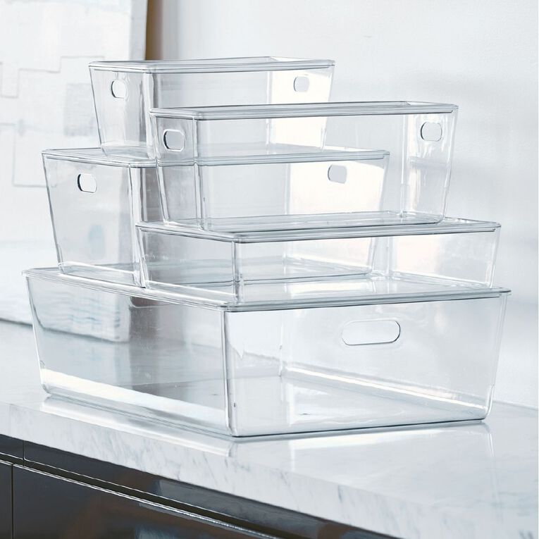Living & Co Lisse Lidded Organiser Clear 11L, , hi-res