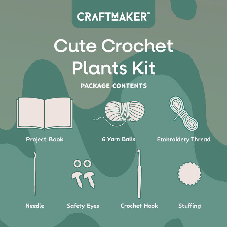 Craft Maker Cute Crochet Plants Kit, , hi-res